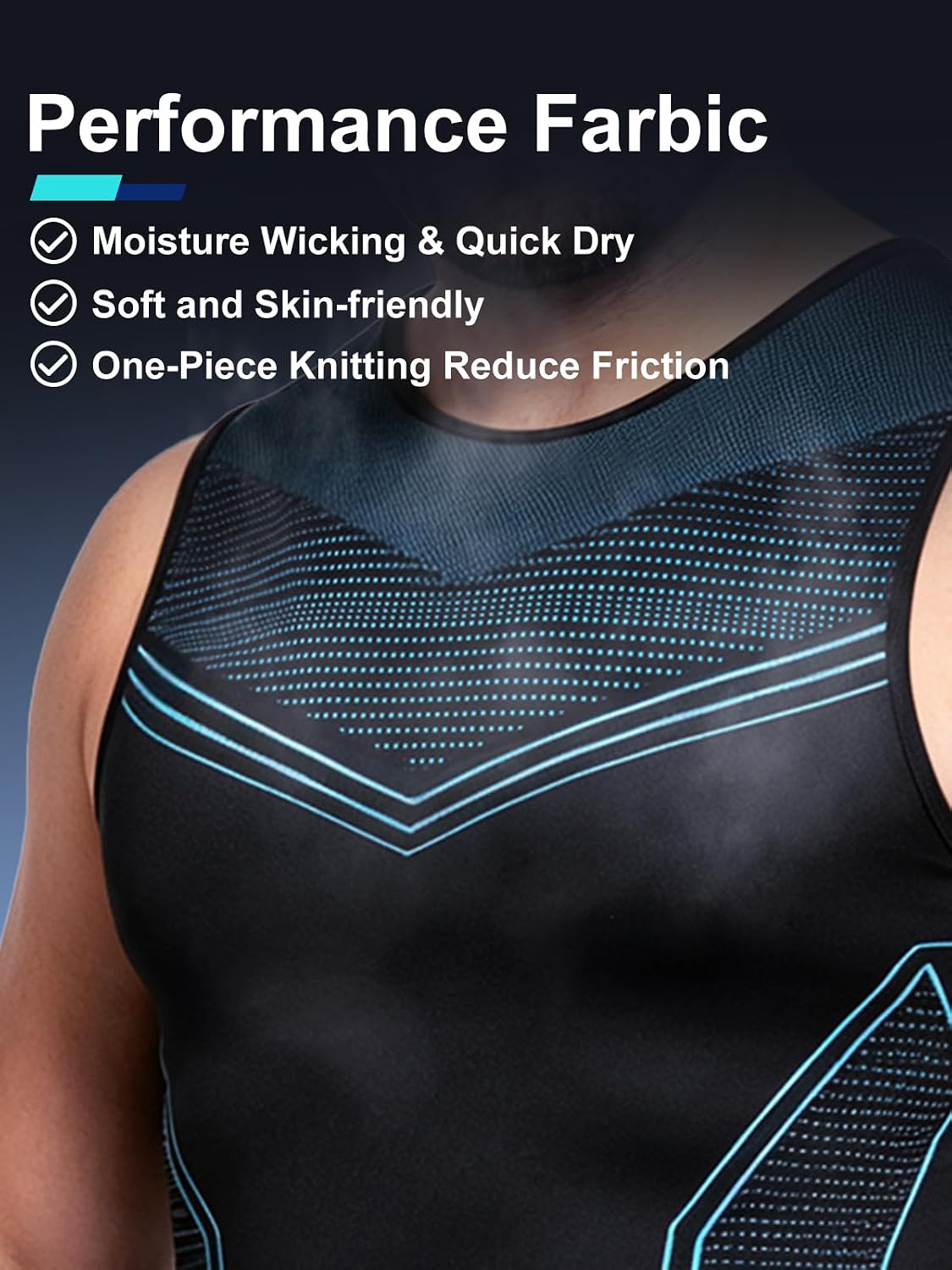 Detalle de Odoland 3-Pack Men’s Compression Shirt Tummy Control Slimming Tank Undershirt