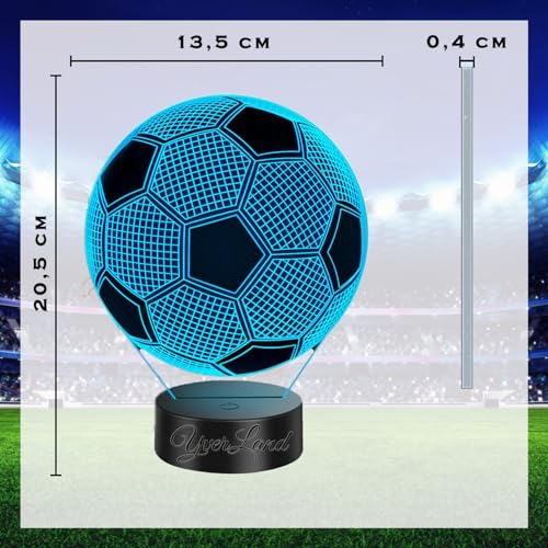 Detalle 2 de YverLand lámpara LED 3D con forma de balón de fútbol (colores y mando a distancia) para niños