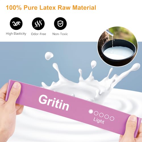 Detalle de Gritin Fitnessbänder, 5er-Set aus Naturlatex mit 5 Widerstandsstufen