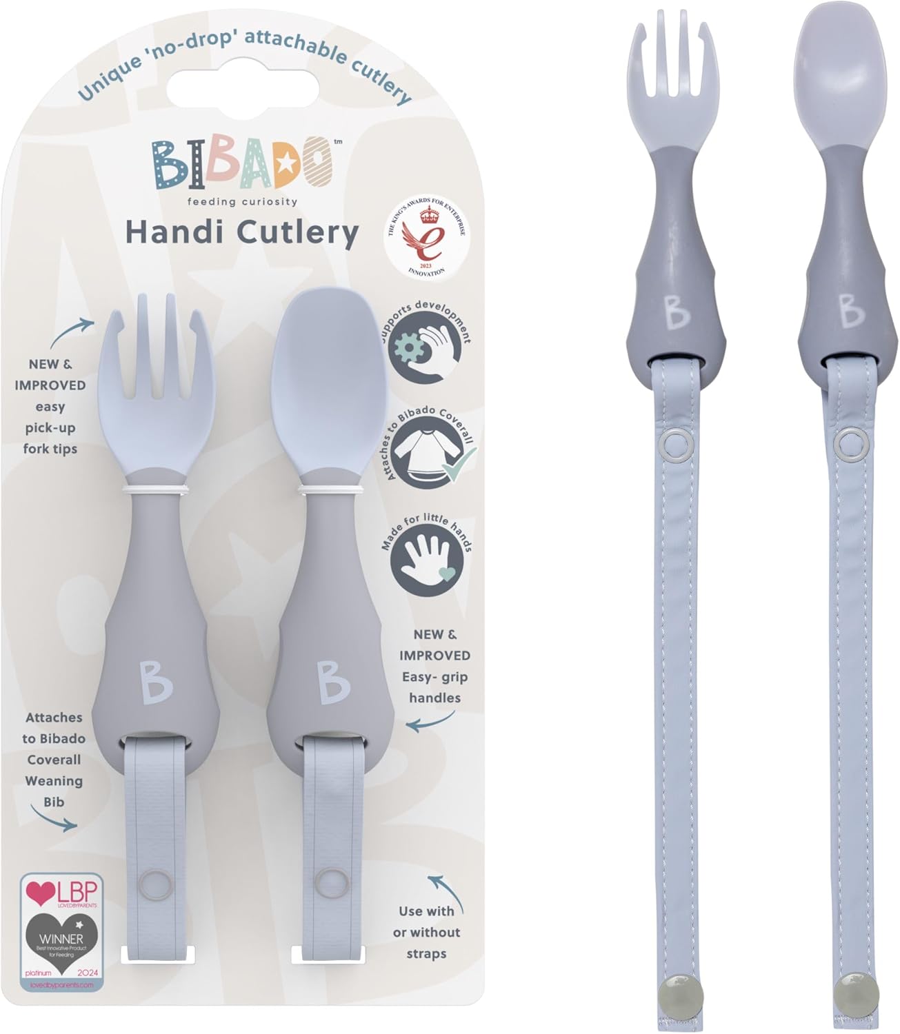Detalle de Bibado - Dippit Baby Spoon and Dipper, Mint & Blue (2-Pack): A Gentle Start to Self-Feeding