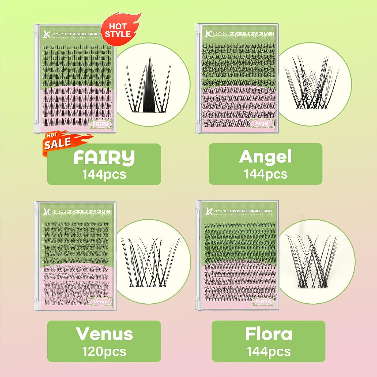 Thumbnail 4 de KEYYOU Angel Lash Clusters Kit Wimpern
