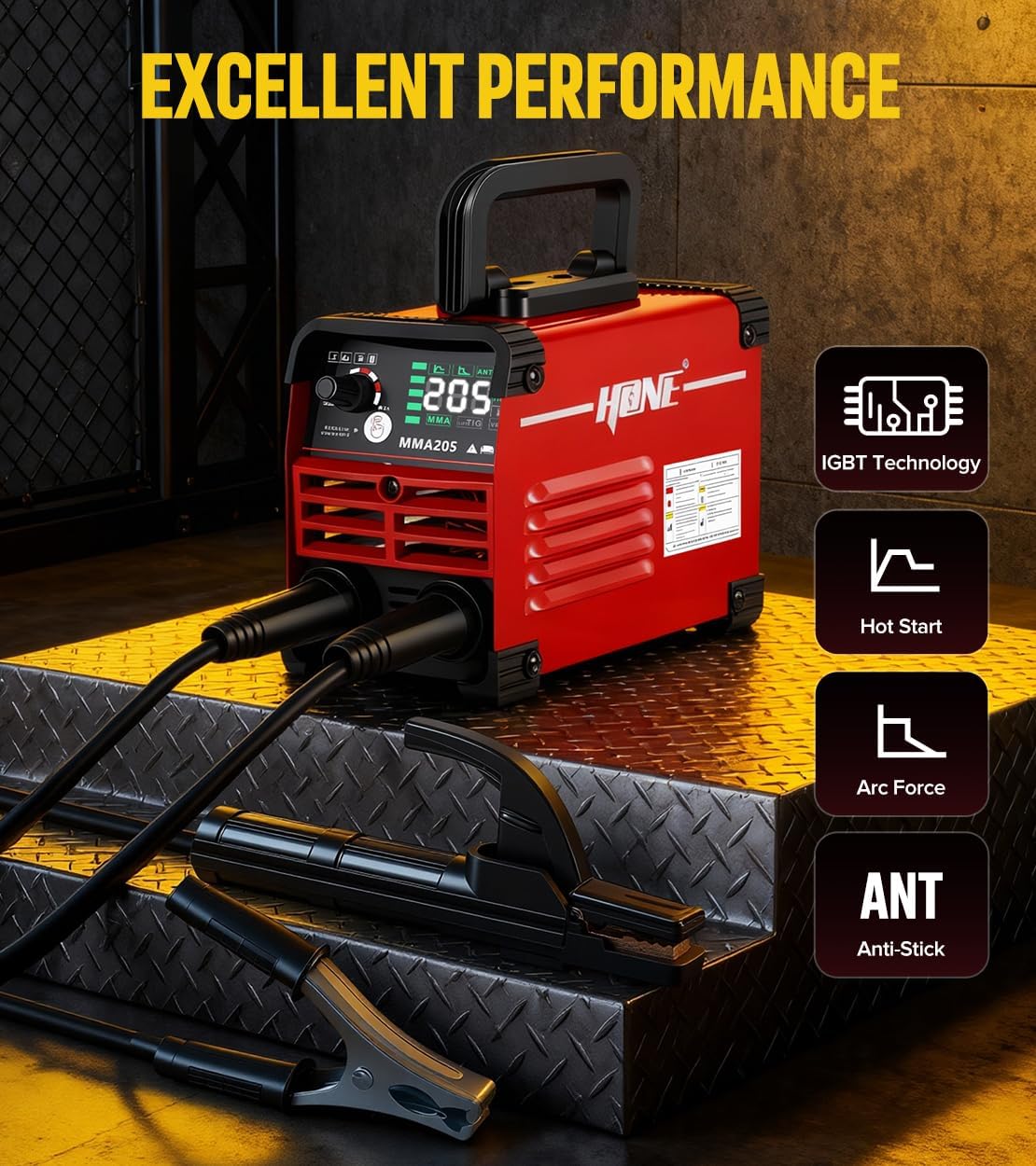 Detalle de HONE Stick Welder 110V (Upgraded 205Amp Mini Welder) with Lift TIG, Hot Start/Arc Force, Anti-Stick & VRD, Includes 25 Rods