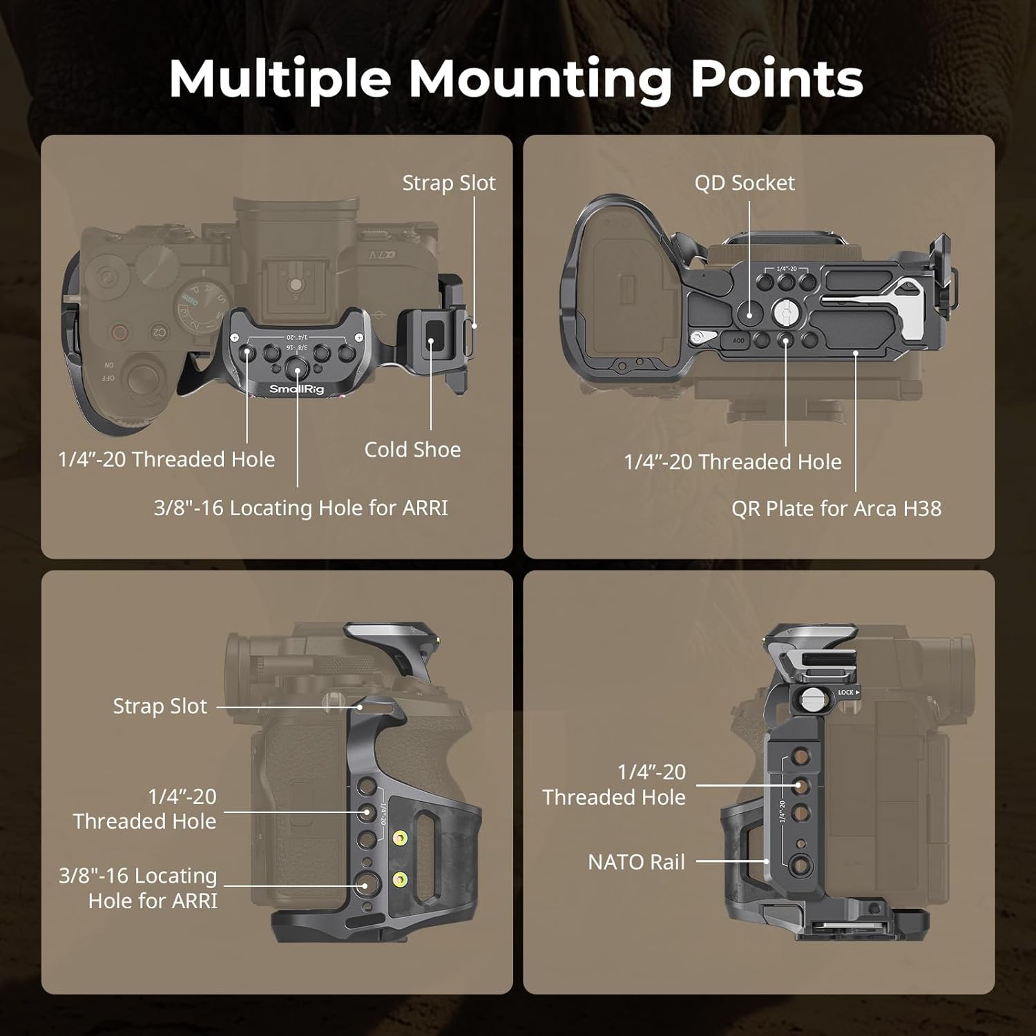 Thumbnail 5 de SmallRig Gabbia per rinoceronti A7 V/A7R V/A7 IV/A7S III/A7R IV: design elegante, protezione e versatilità