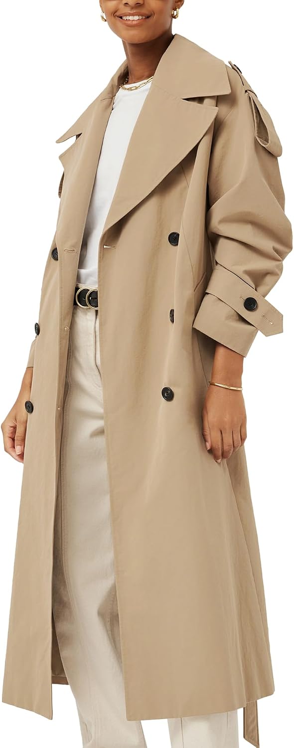 Detalle 2 de Farktop Oversized Long Trench Coat for Women