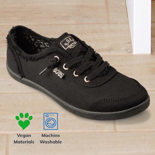 Detalle de Skechers Women's Bobs B Cute Trainer (Black, 6 UK) – Everyday Slip-On Comfort