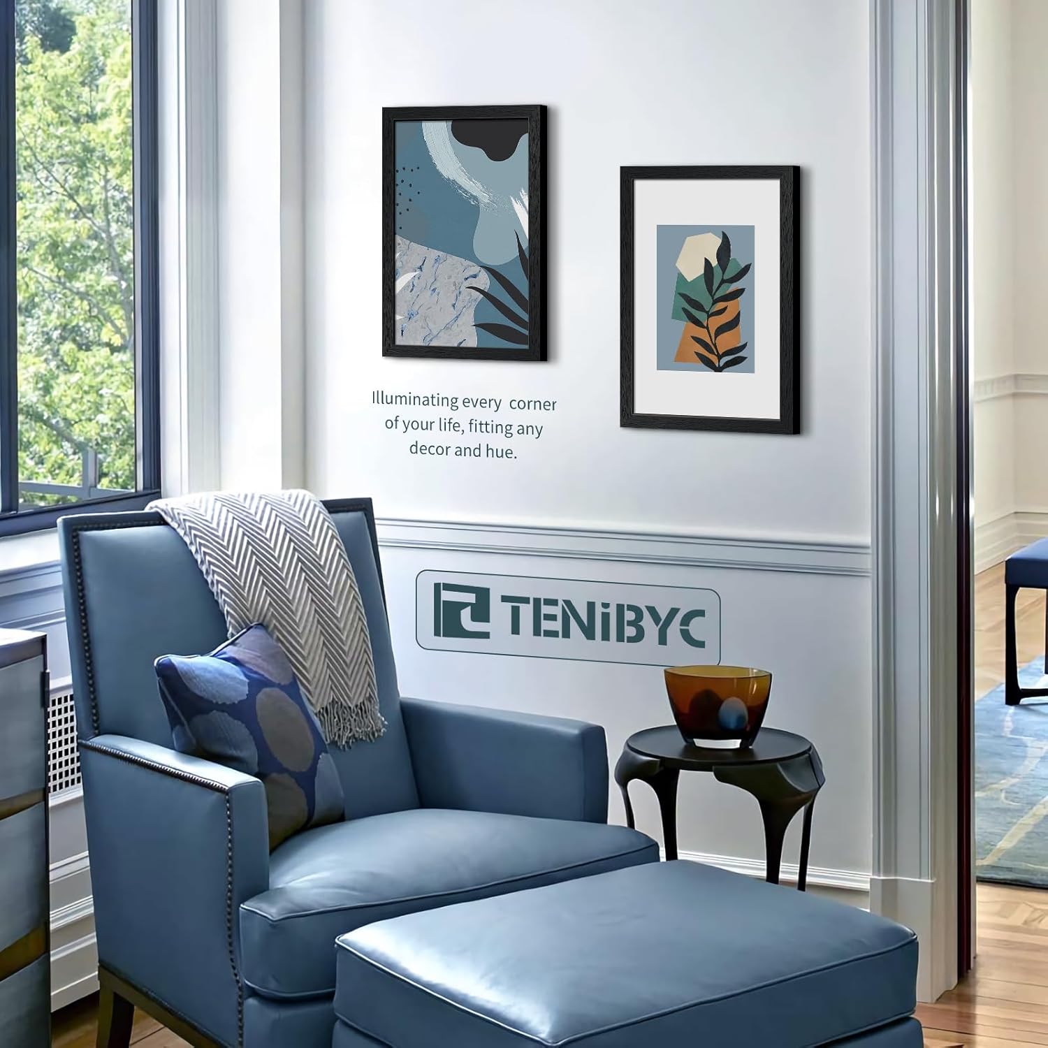 Thumbnail 6 de TENIBYC 12x18 Poster Frame Set (3 Pack) — Textured Black Solid Wood with HD Tempered Glass