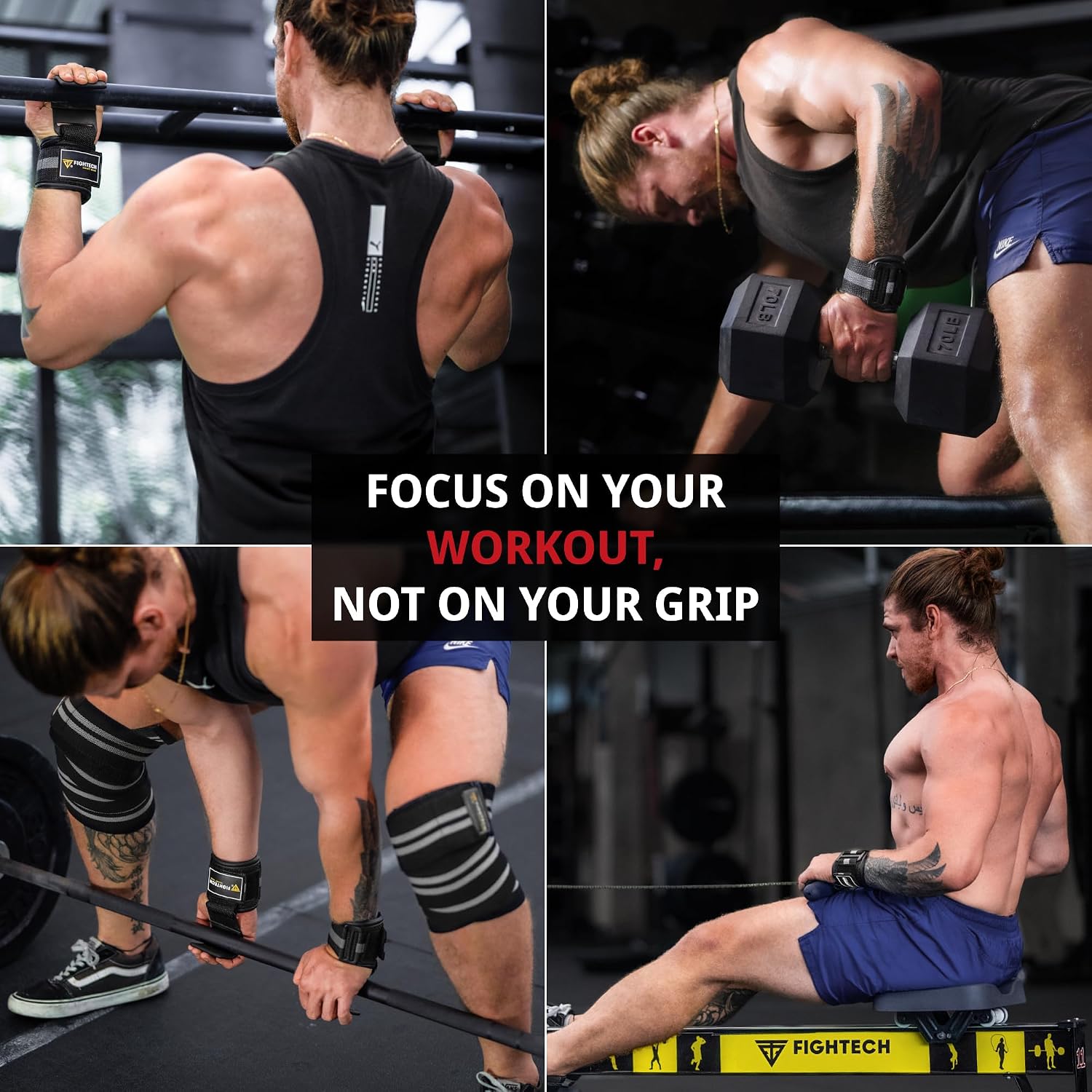 Detalle 1 de Weightlifting Hooks with 9.5 mm Neoprene Padding