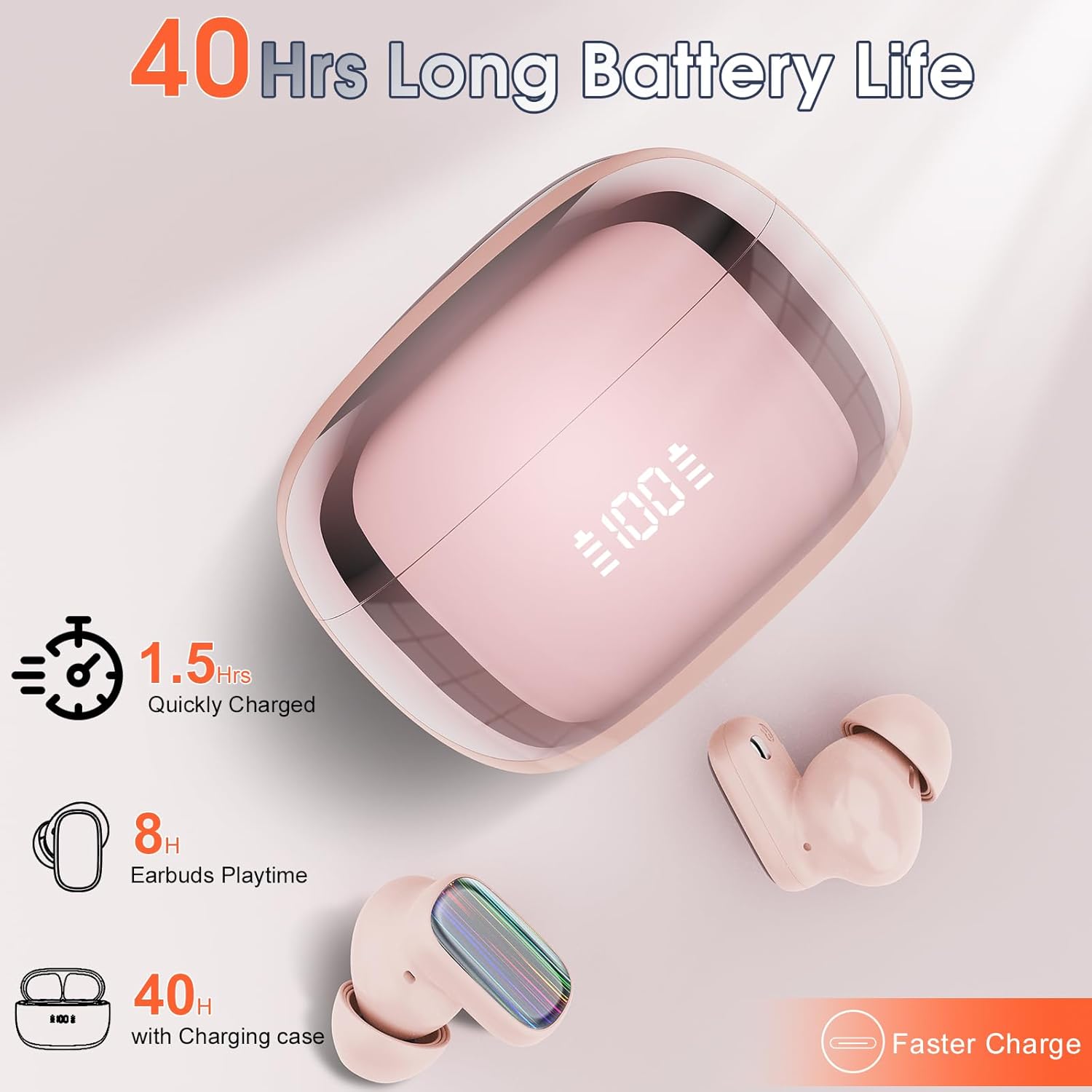 Thumbnail 6 de Ecouteur Traducteur Instantané H63 – 164 langues, Bluetooth 5.4, 40 h d’autonomie, Or rose