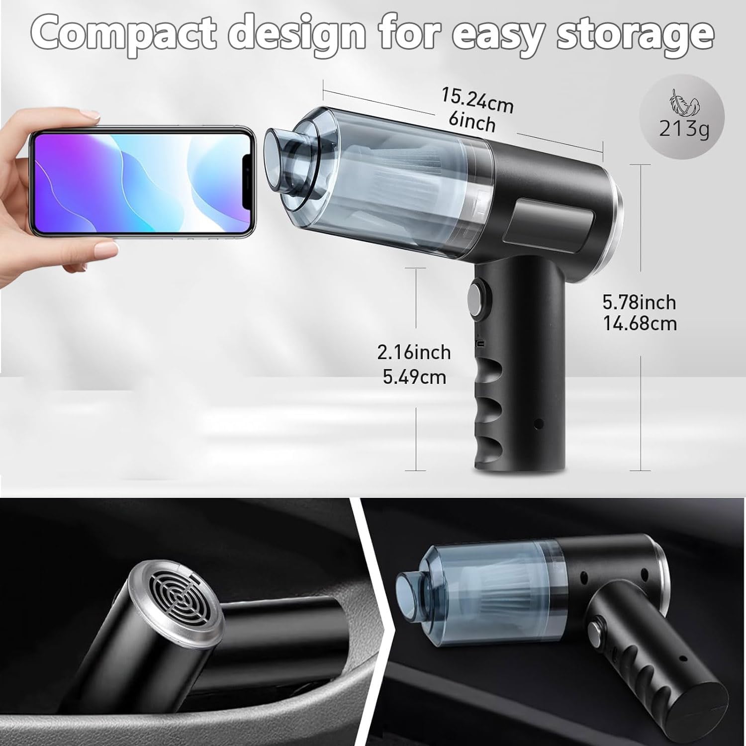 Thumbnail 6 de Handheld Vacuum Cleaner with 22000PA Suction — Portable 4-in-1 Car and Home Cleaner