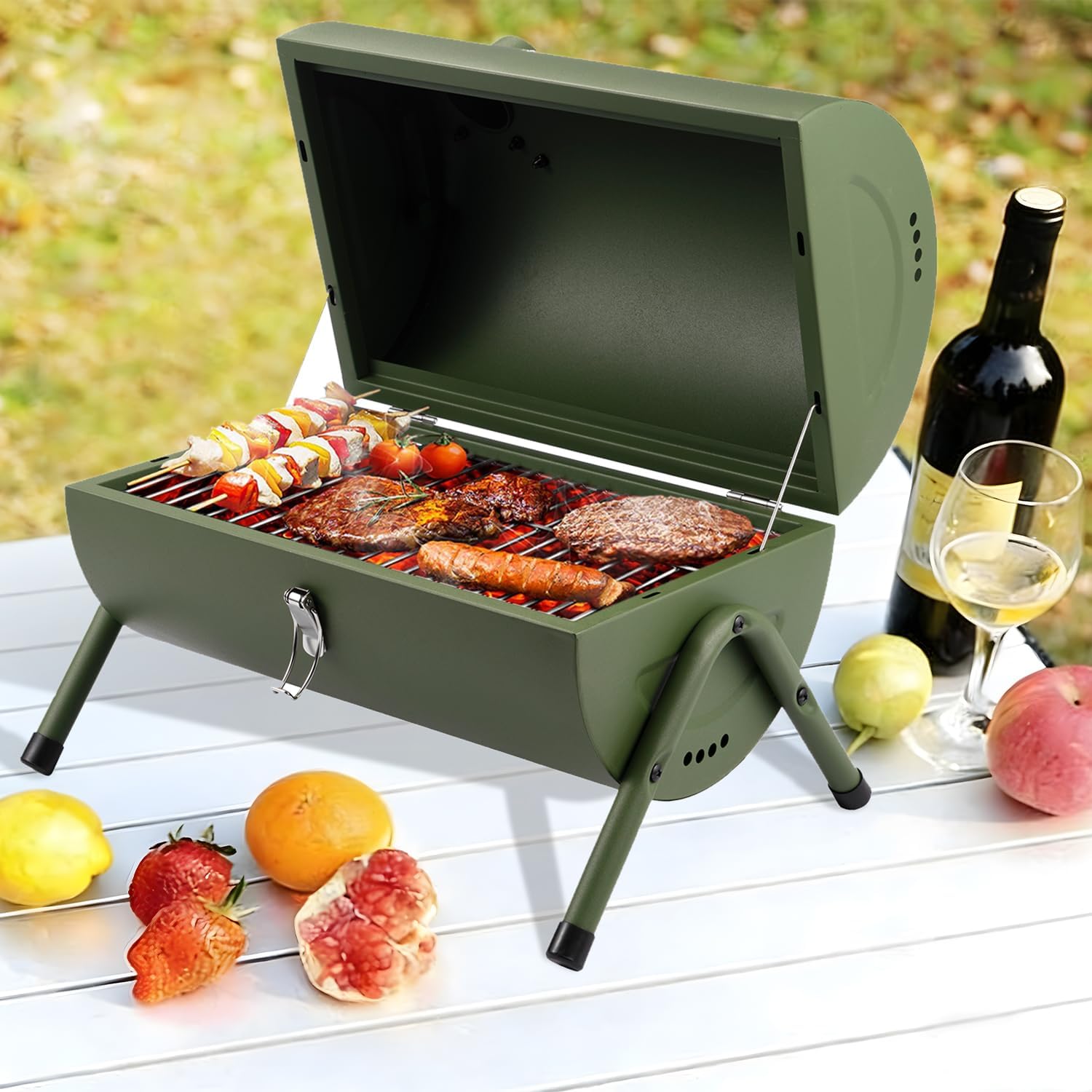 Detalle 1 de Portable charcoal BBQ grill 550℉