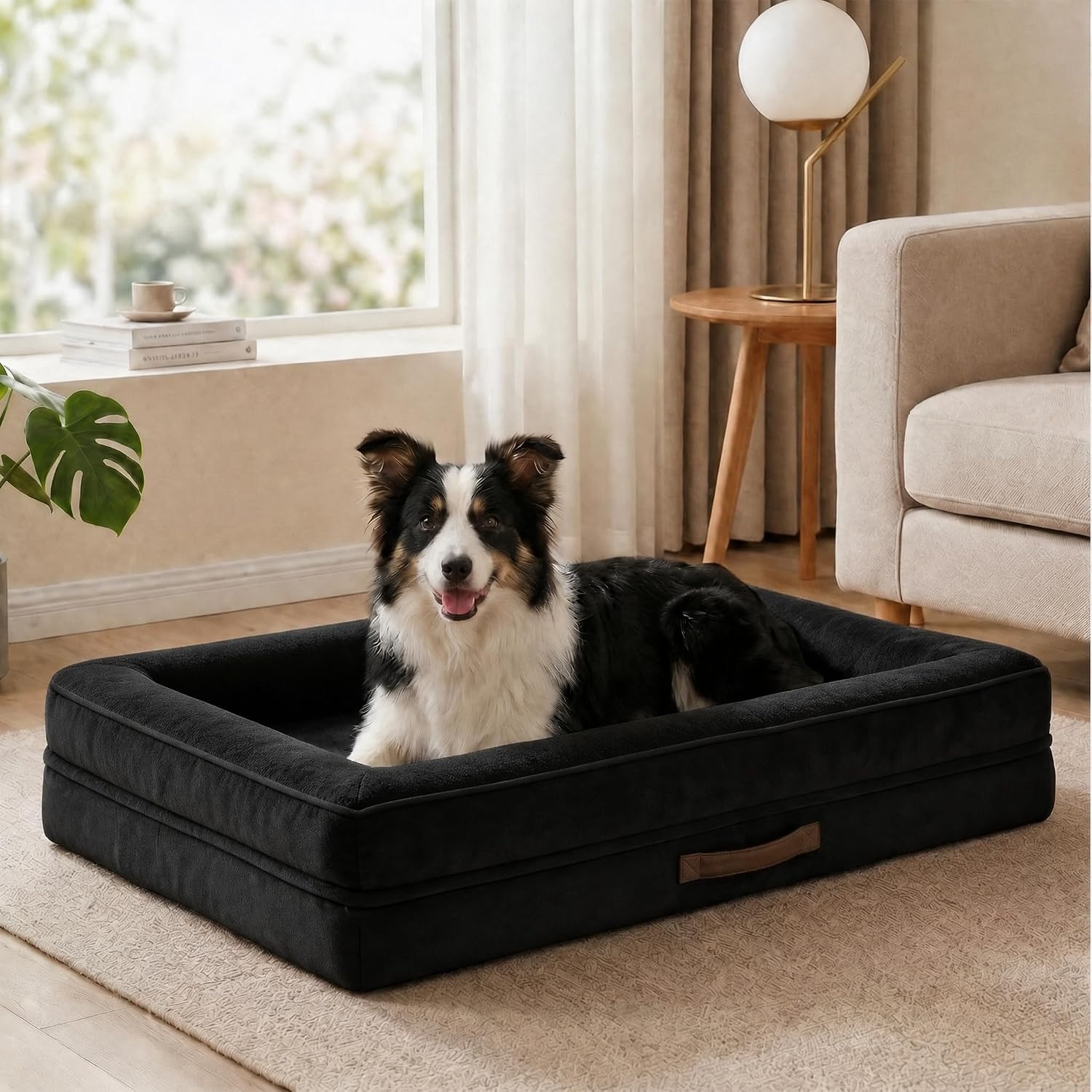 Thumbnail 6 de Renvix Large Orthopedic Dog Bed (Pink) 91x61x18cm – Waterproof, Removable Cover, Non-Slip Base