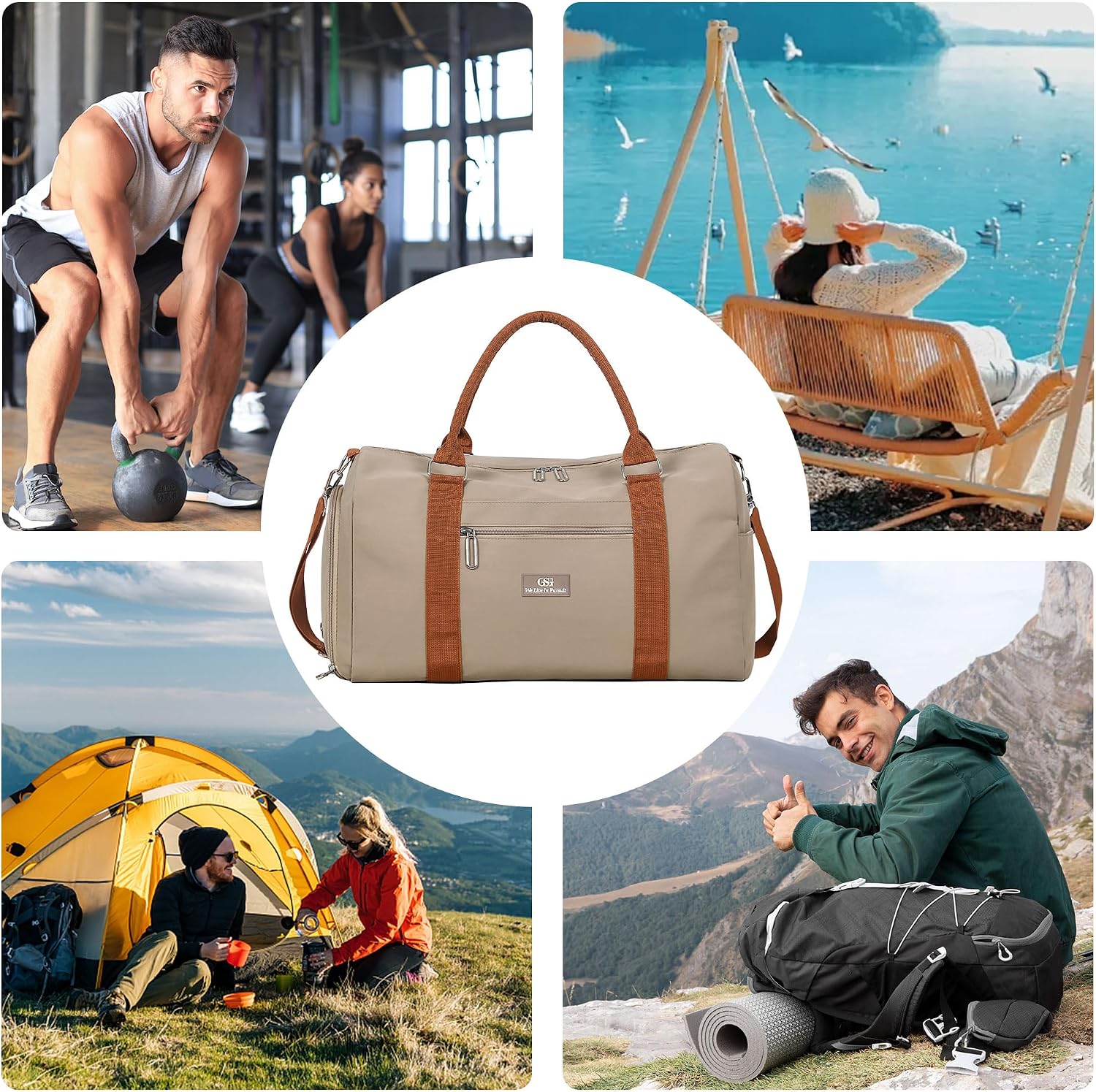 Thumbnail 2 de GSG SINCE 1998 Sports Gym Bag: Women’s Travel Holdall with Shoes Compartment, Wet Pocket & Trolley Sleeve