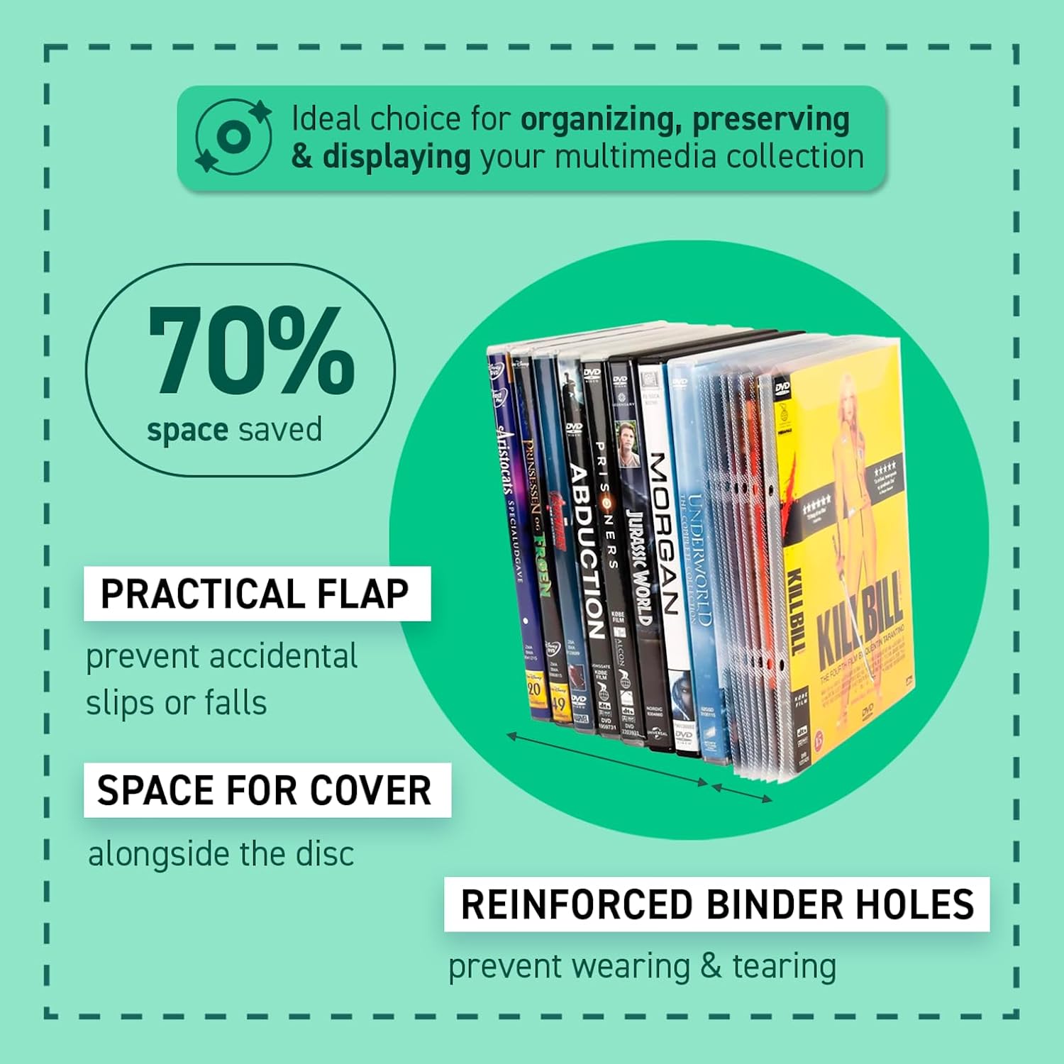 Detalle 2 de Tarifold DVD Storage Binder Sleeves with Secure Closing Flap (Pack of 100)