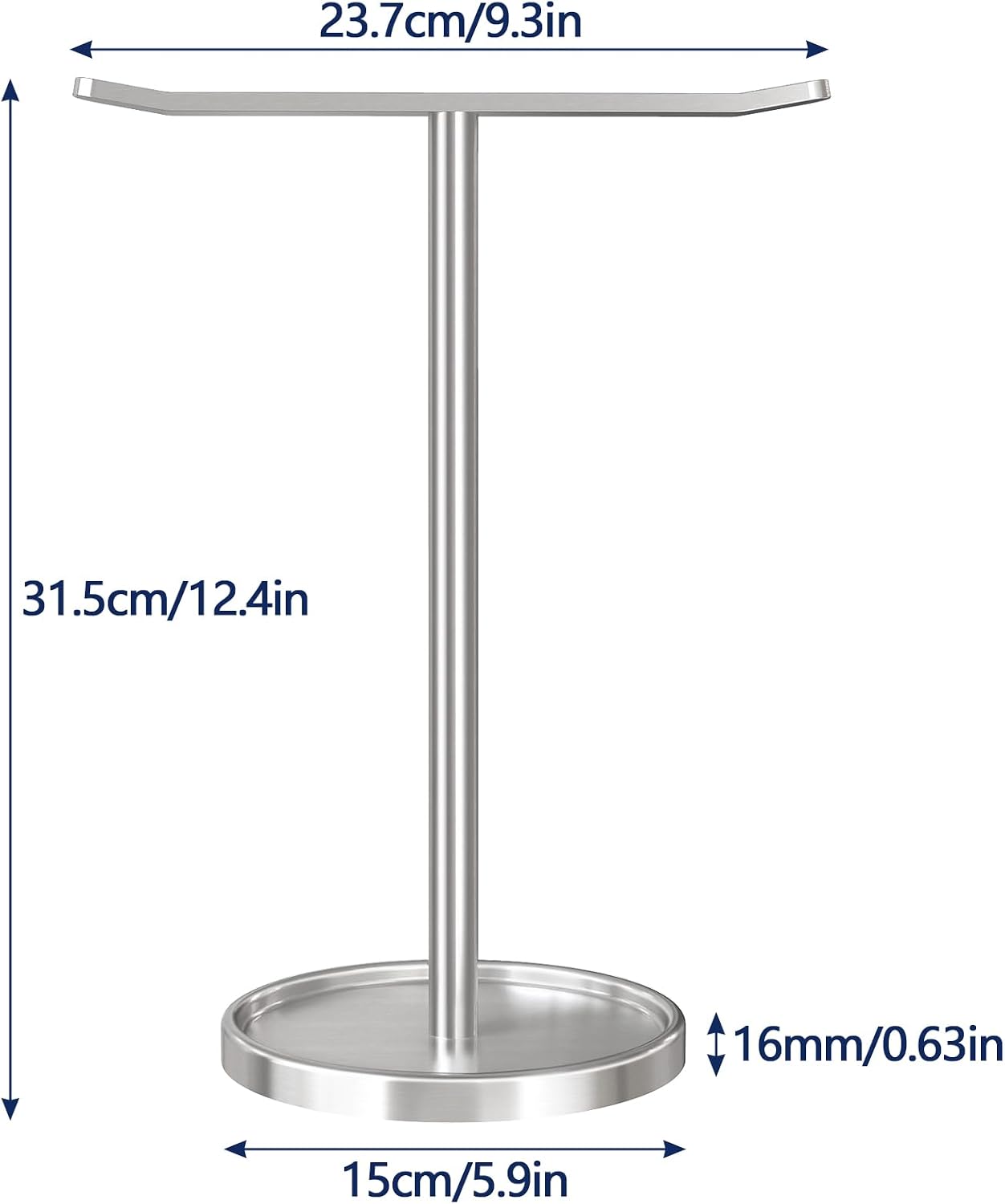 Detalle de STWWO Hand Towel Holder Stand, Brushed Nickel