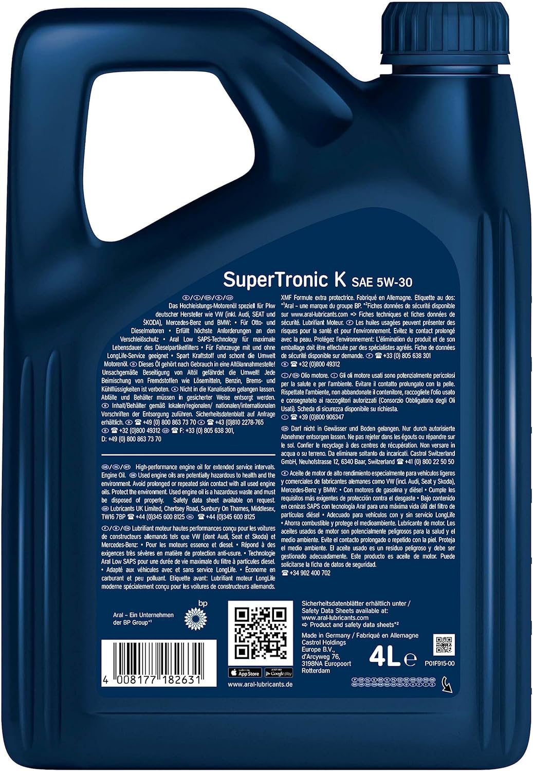 Thumbnail 1 de Aral SuperTronic K 5W-30 Motoröl, 4L – Zuverlässiges Motoröl für EU-Fahrzeuge