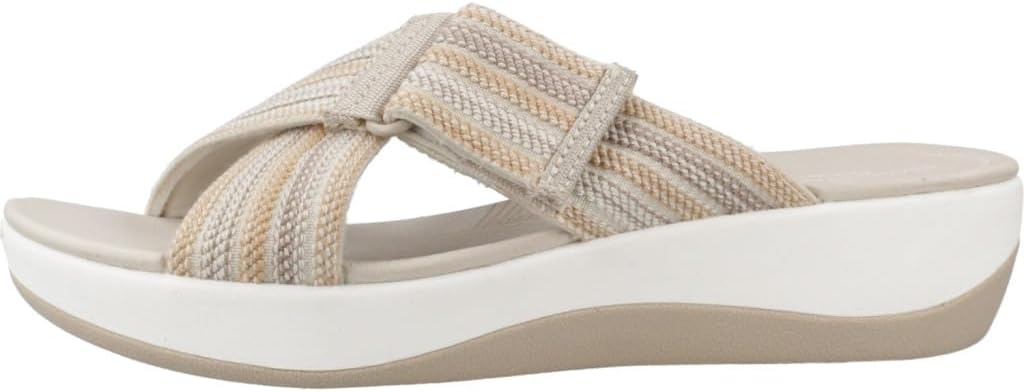 Detalle de Clarks Damen Arla WaveSchiebe-Sandalen – komfortable Alltagsbegleiter