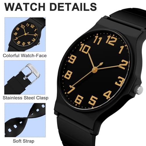 Detalle de SOCICO Kids Analog Watch – 30M Waterproof, Easy Read Timepiece for Ages 8–16