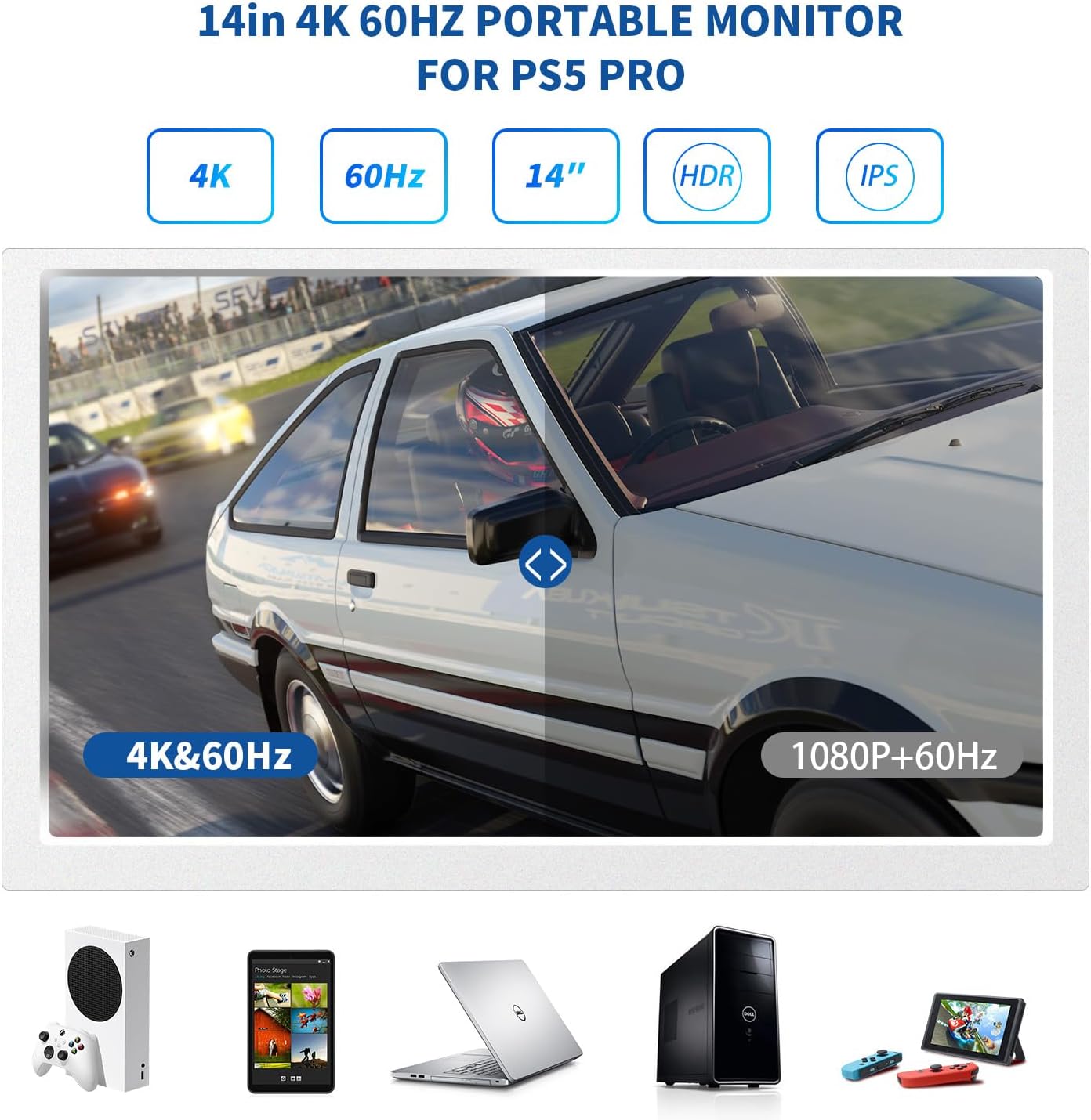 Thumbnail 2 de G-STORY 14-Inch 4K Portable IPS Gaming Monitor with PS5-Inspired Design