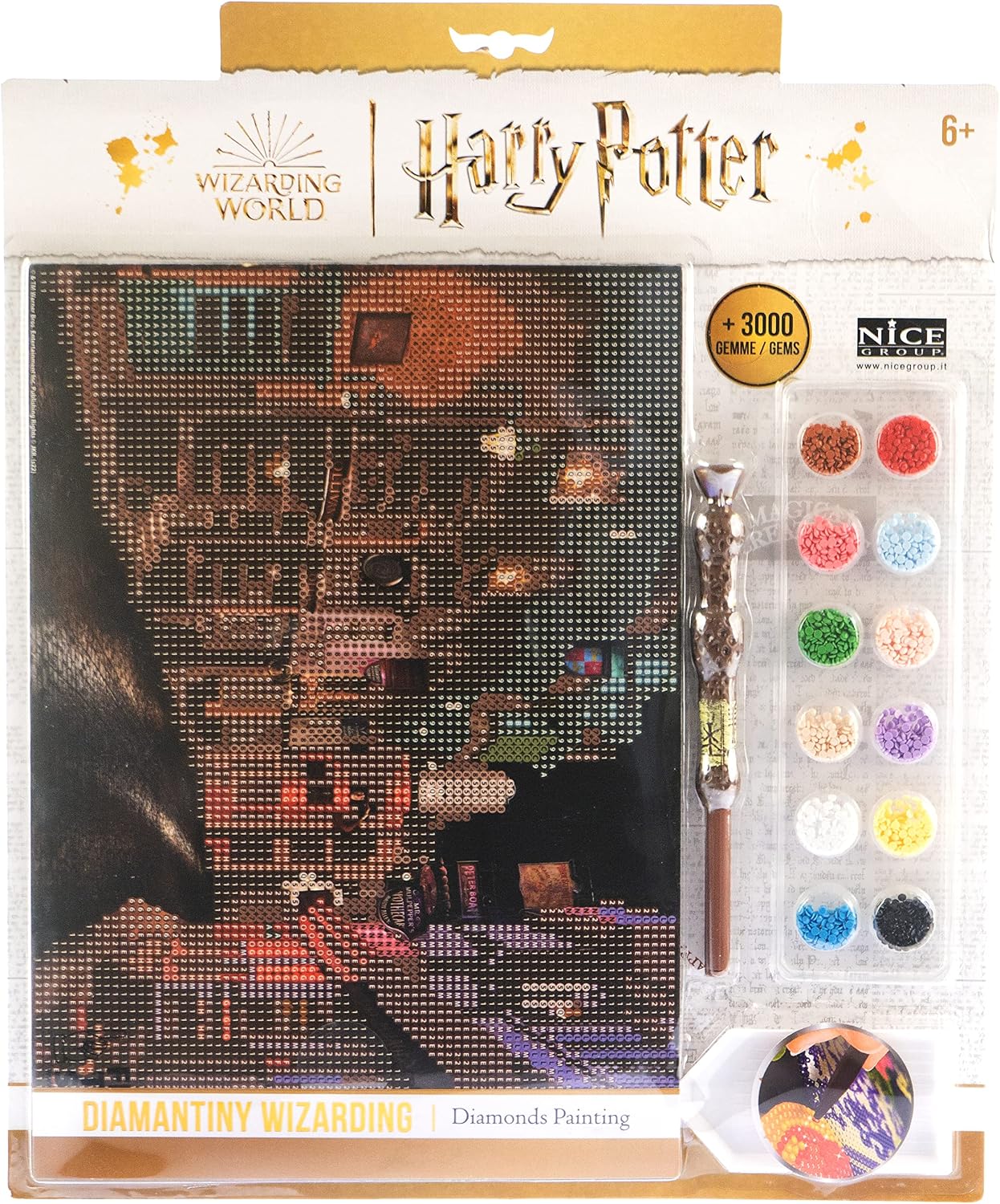 Detalle de DIAMANTINY Harry Potter Yume Fantasy 21010 Hermiona – mozaika A4 z kryształkami 3D