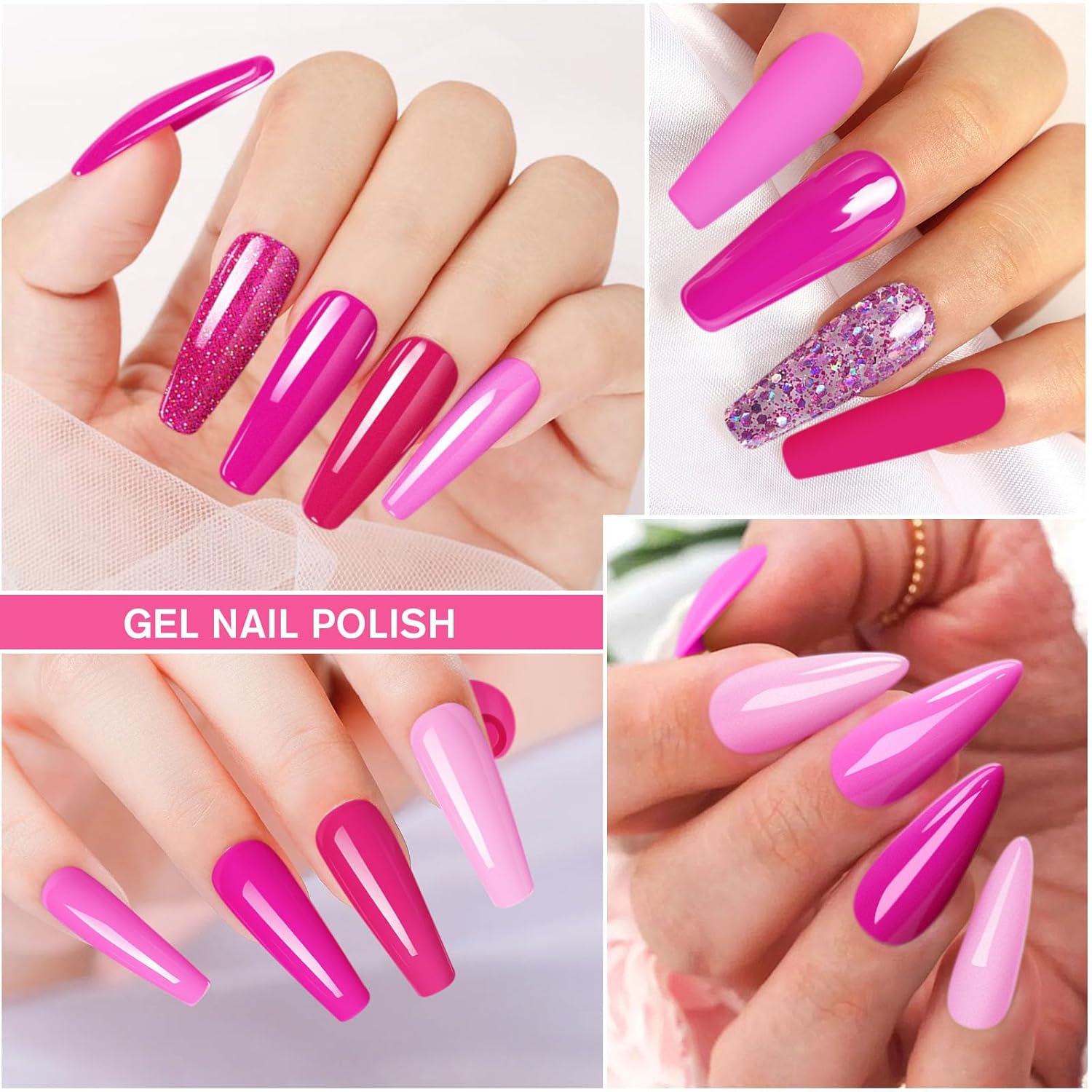 Thumbnail 5 de Shining She UV Nagellack – Set mit 6 Rosa Gel-Nagellacken (8 ml) für Anfänger und DIY