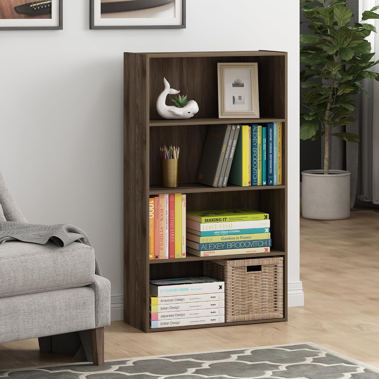 Detalle 2 de Furinno Bookshelf, 4-Tier