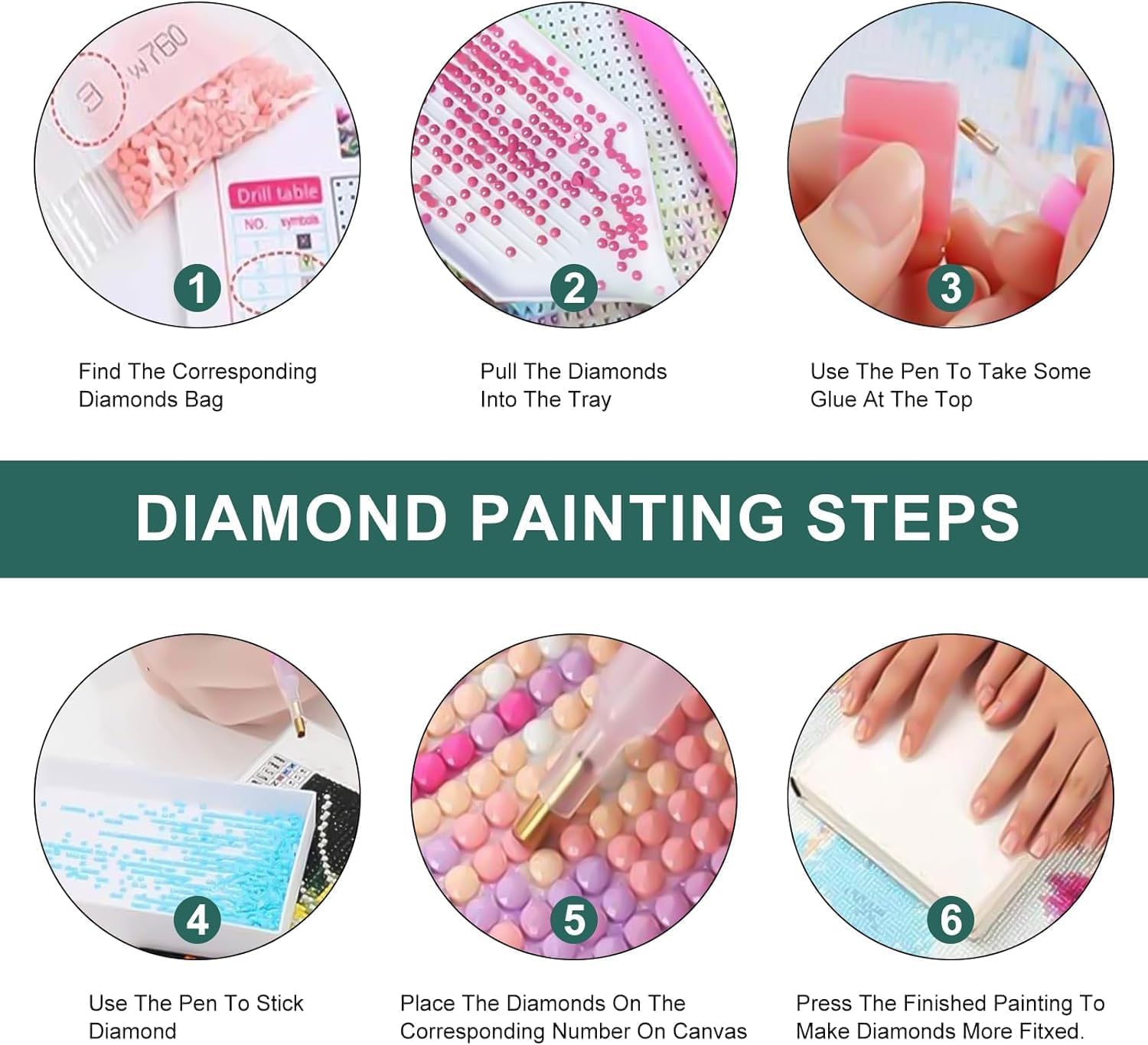 Detalle 2 de mrpwnle Mushroom Diamond Painting Kits, 11.8 x 15.7 inch