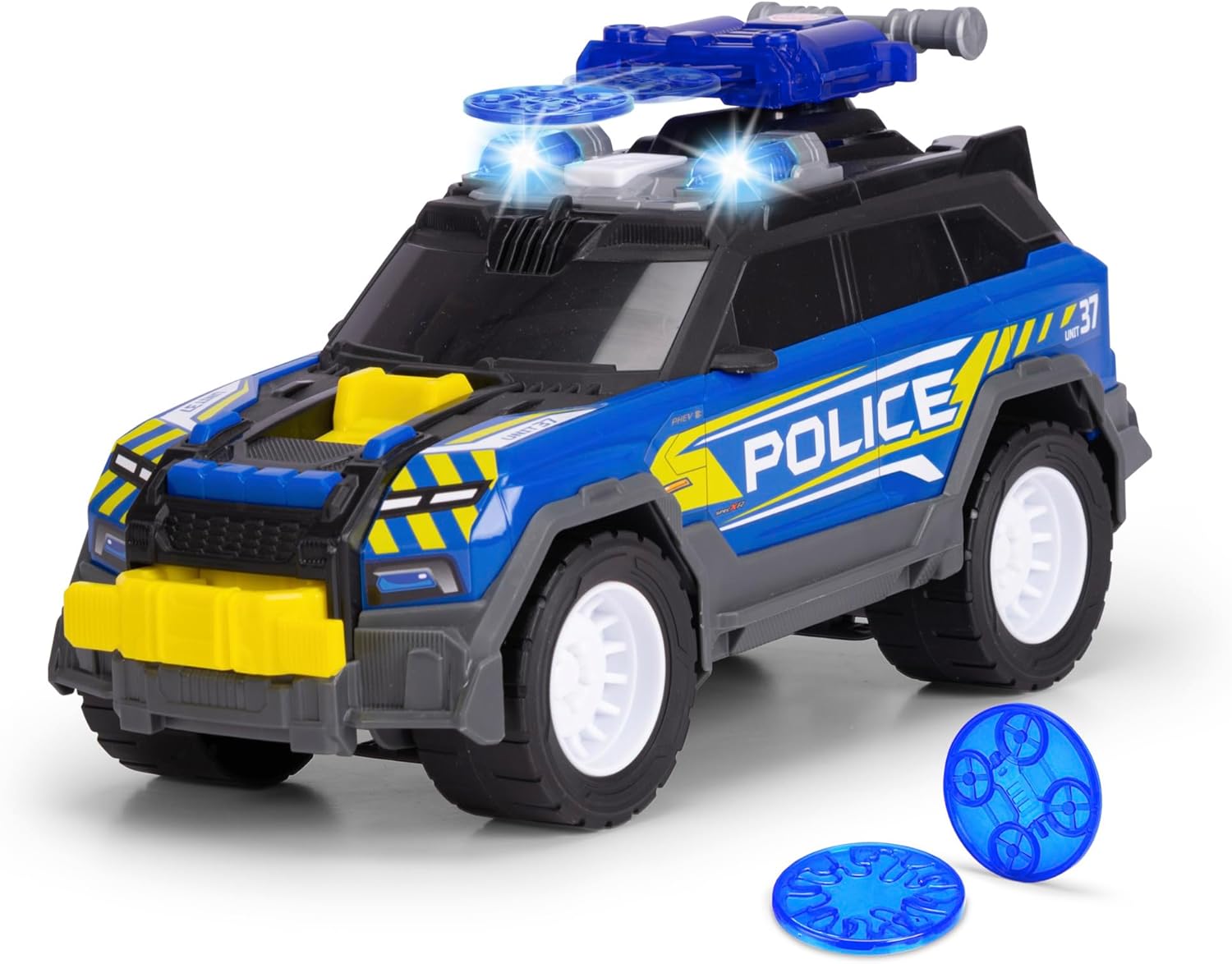 Detalle de Dickie Toys Police SUV 30 cm – A partire dai 3 anni, con disc shooter, luci e suoni