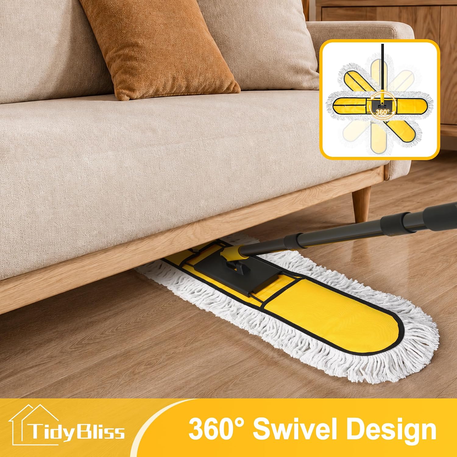 Detalle 1 de TidyBliss TCDM-4 36-Inch Commercial Dust Mop with Swivel Head