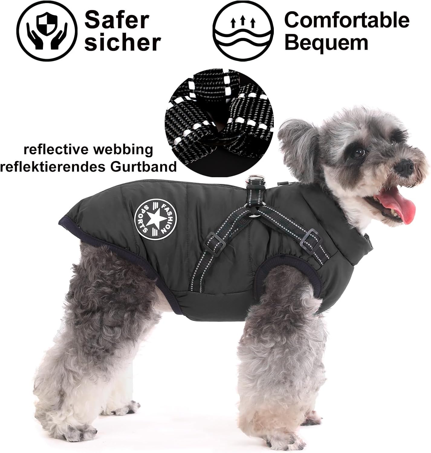 Detalle 2 de Aywoja Dog Coat with Harness 8 Sizes