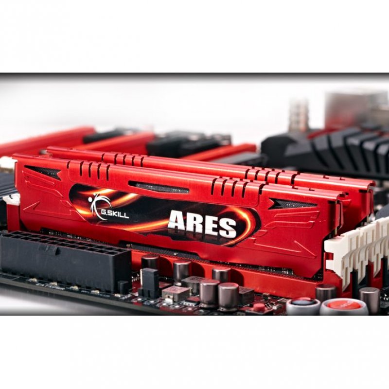 Detalle 2 de G.Skill Ares DDR3 2133MHz 16GB (2x8GB) CL11 Rojo 🖥