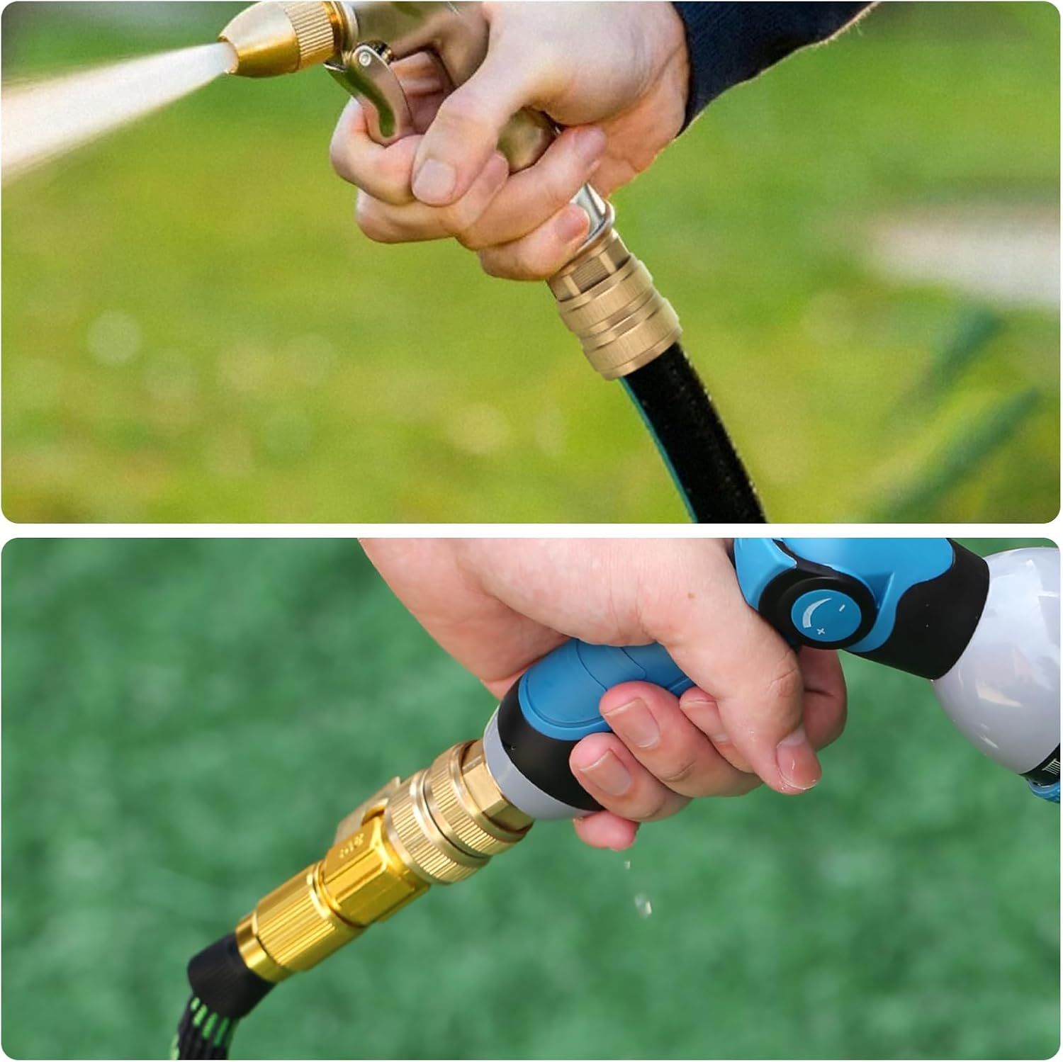 Detalle 1 de MEASUREMAN MD047 Garden Hose Quick-Connect Kit, Solid Brass, 3/4-Inch GHT