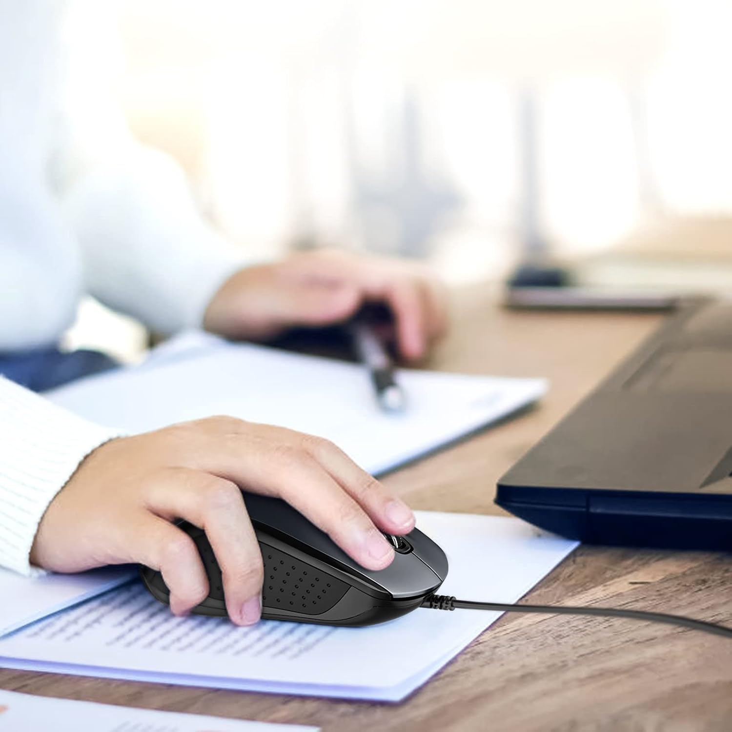 Thumbnail 6 de TECKNET Wired Optical USB Mouse (Grey) – 3600 DPI, 6 Buttons, for Office, PC & Laptop