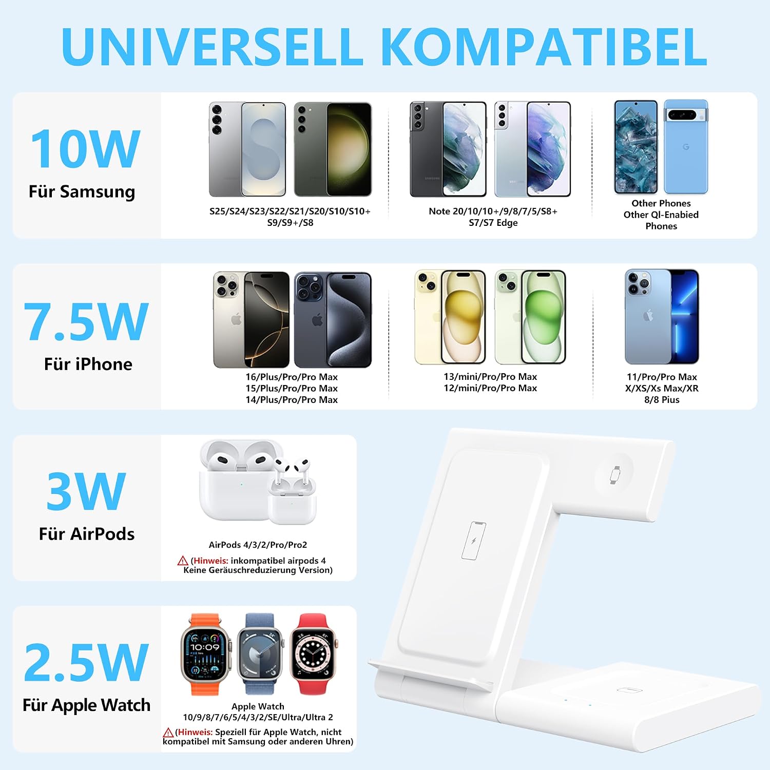 Thumbnail 2 de WATOE 3 in 1 Ladestation Apple Watch iPhone