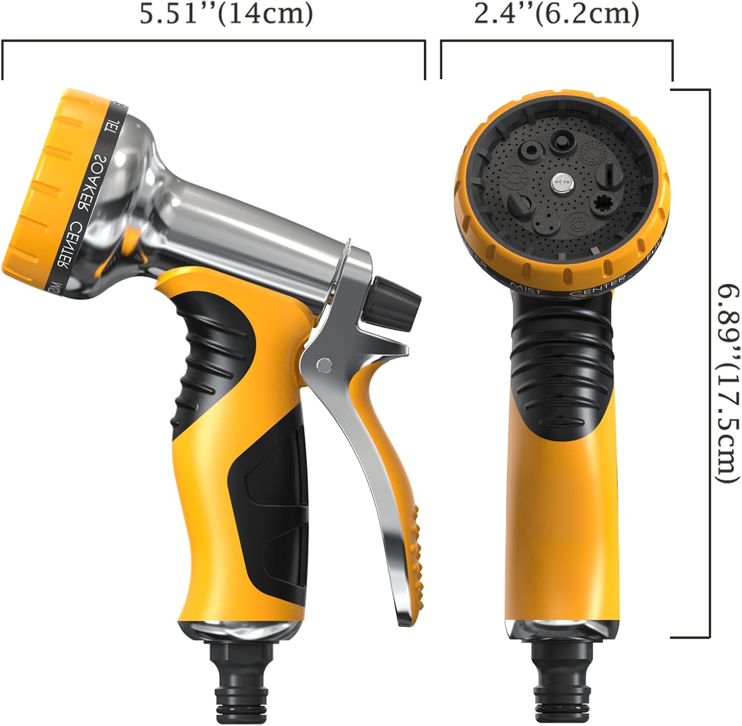 Thumbnail 4 de Hose Pipe Spray Gun with 9 Adjustable Patterns – Upgraded Garden Hose Nozzle (Orange)