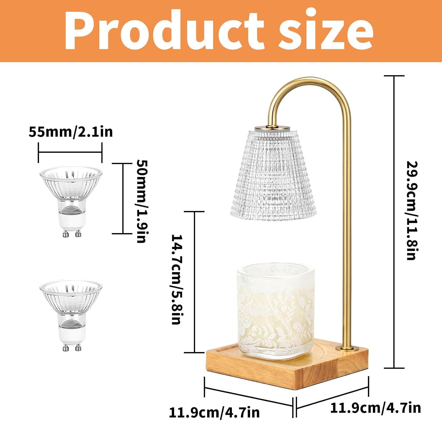Thumbnail 1 de Candle Warmer Lamp with Timer & Dimmer (2 Bulbs) electric flameless wax melt warmer