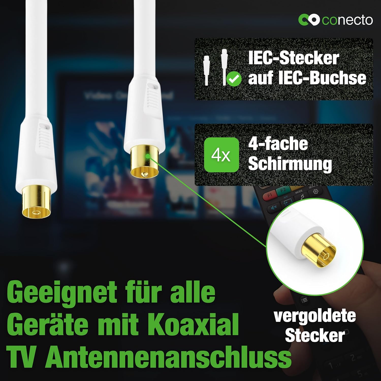 Detalle 2 de conecto Koaxialkabel TV 20 m 4fach geschirmt