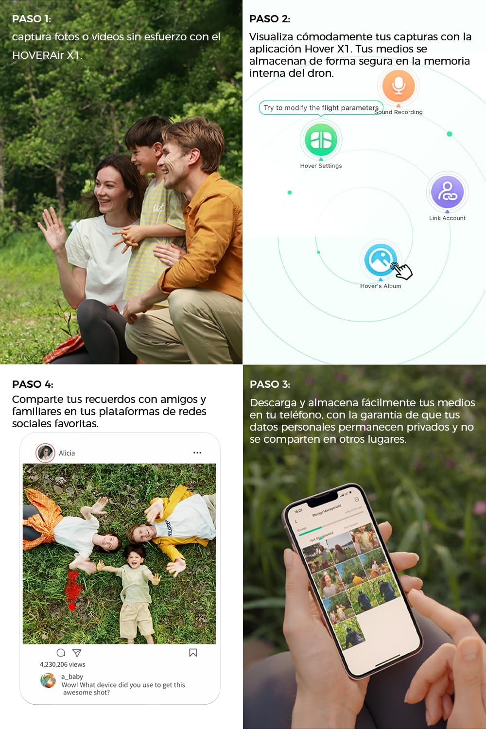 Thumbnail 7 de HOVERAir X1 Dron con Cámara HDR 🎥 - Mini Dron Portable