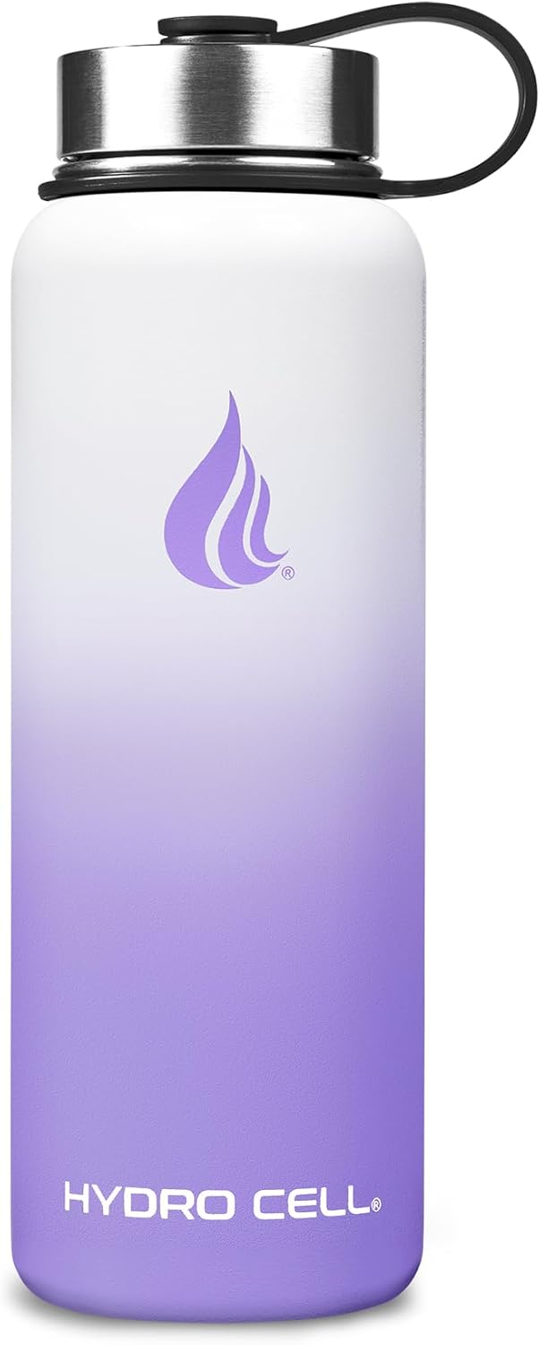 Thumbnail 2 de HYDRO CELL 40oz Stainless Steel Insulated Water Bottle with Straw (Lavender/White)