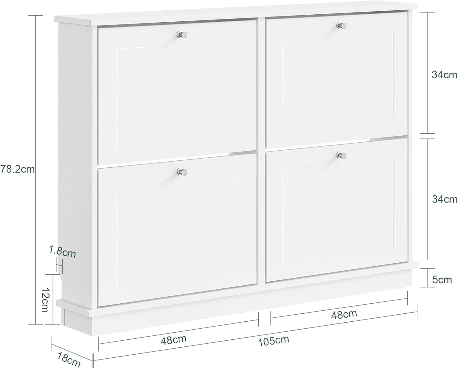 Detalle de SoBuy Meuble Chaussures Étroit 18 cm FSR216-W — rangement compact et robuste pour pièces petites