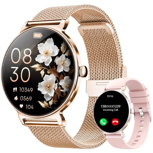 Detalle de Taopodo JX523 Damen Smartwatch – 1,27-Zoll AMOLED, IP68, 120+ Sportmodi, Roségold