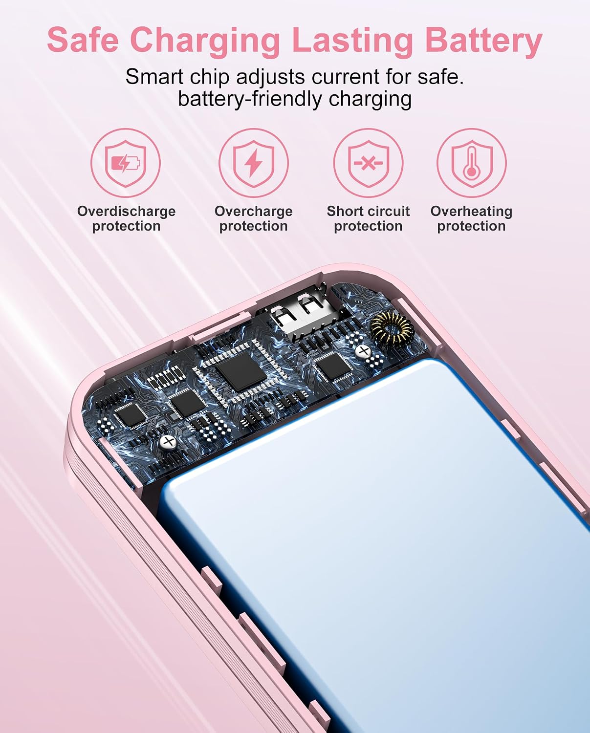 Thumbnail 5 de citicr AC-02D 10,000mAh Portable Charger, PD 20W, Built-In Plug, Fairy Pink