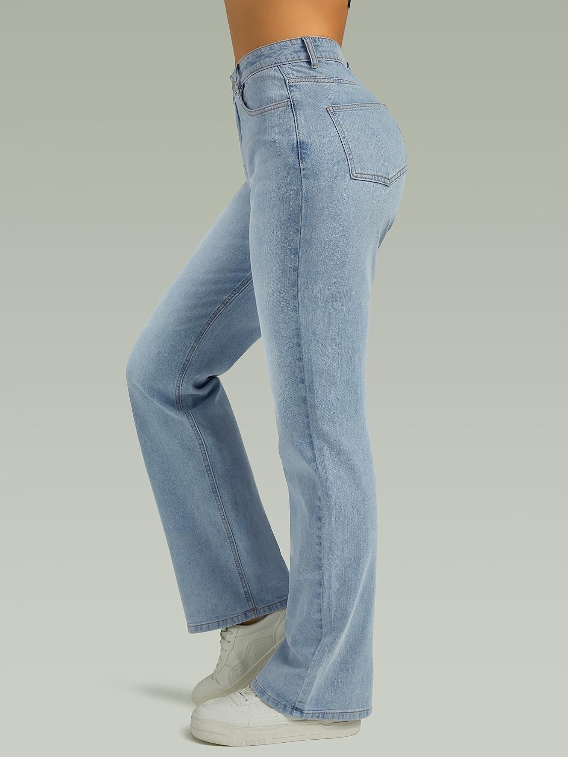 Thumbnail 4 de FUNUCA Women's High-Rise Wide-Leg Straight-Leg Jeans in Stretch Denim