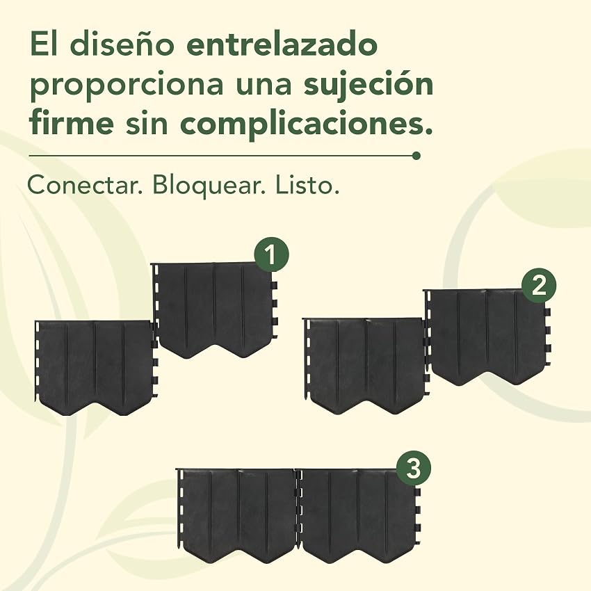Detalle de GARDENIX Borde de césped 5,15 m negro