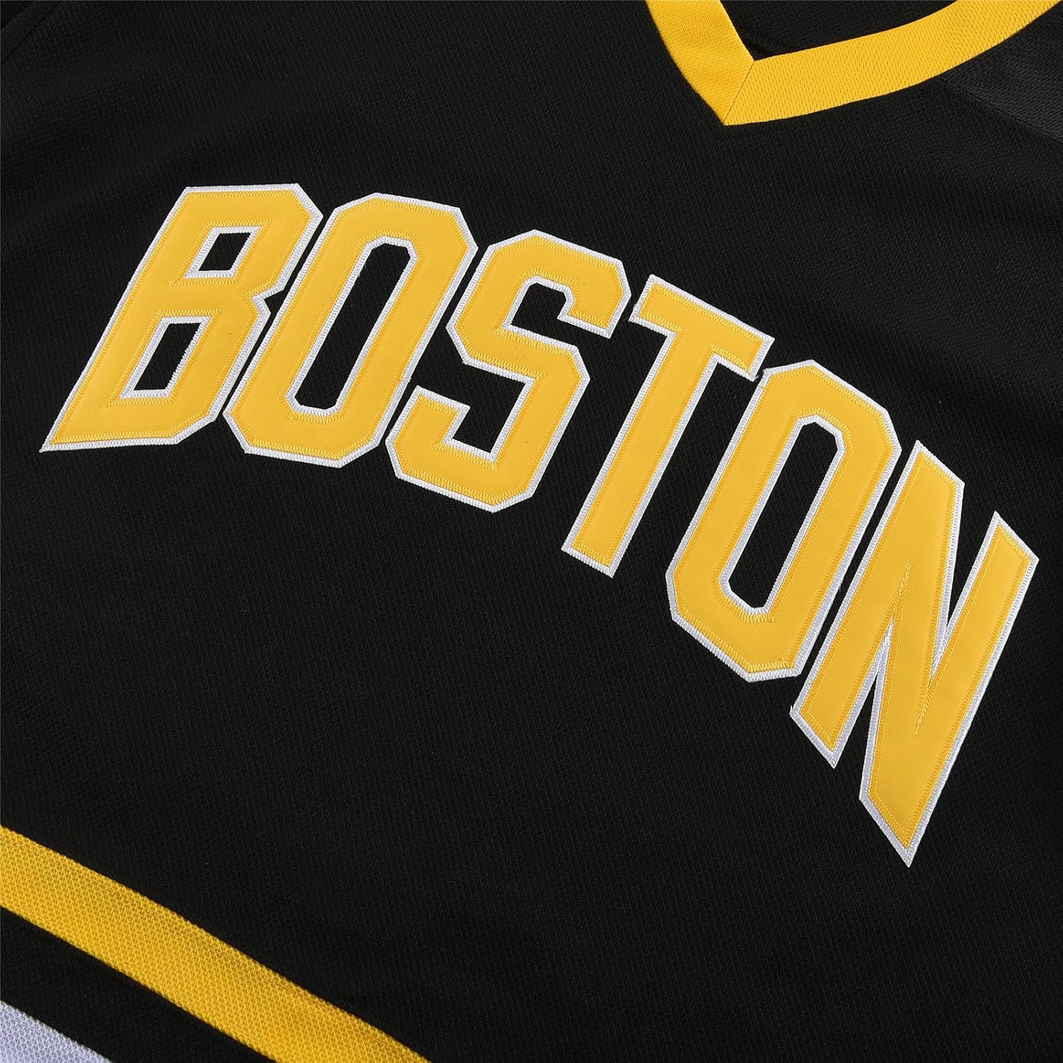 Detalle 2 de KOKJUX Youth Happy Gilmore #18 Stitched Hockey Jersey, Black Mesh