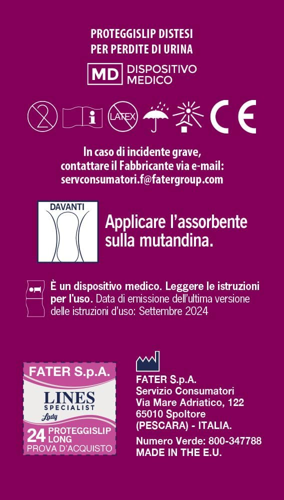 Detalle de Lines Specialist Lady Ultra Mini: Assorbenti per Incontinenza Donna, 8 Confezioni da 24 Unità