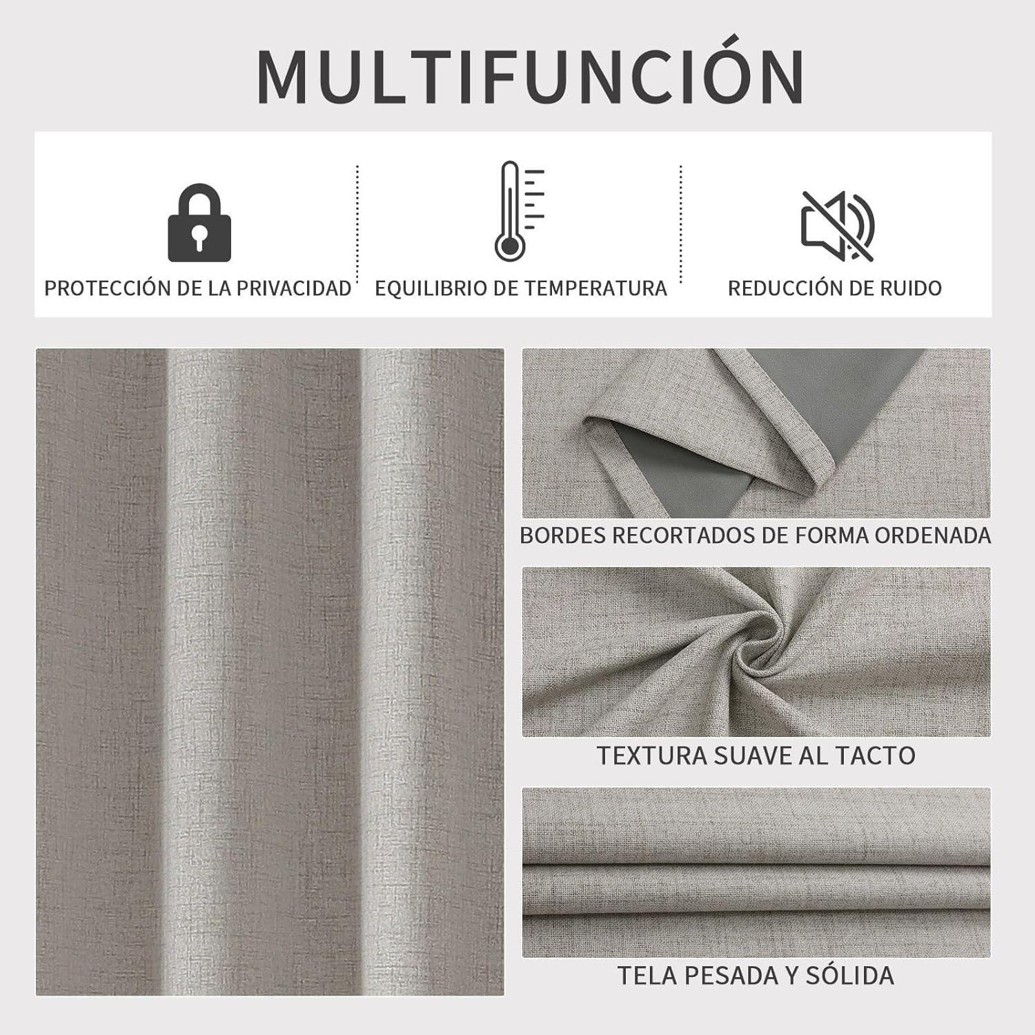 Thumbnail 3 de Joydeco Cortinas Opacas Blanco 2 piezas 💤