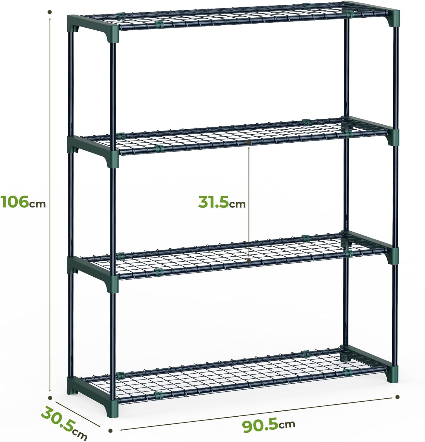 Thumbnail 1 de Ohuhu 4-Tier Plant Greenhouse Shelving (2 Pack) – Extra-Wide Portable Metal Plant Stand, 106 x 90.5 x 30.5cm