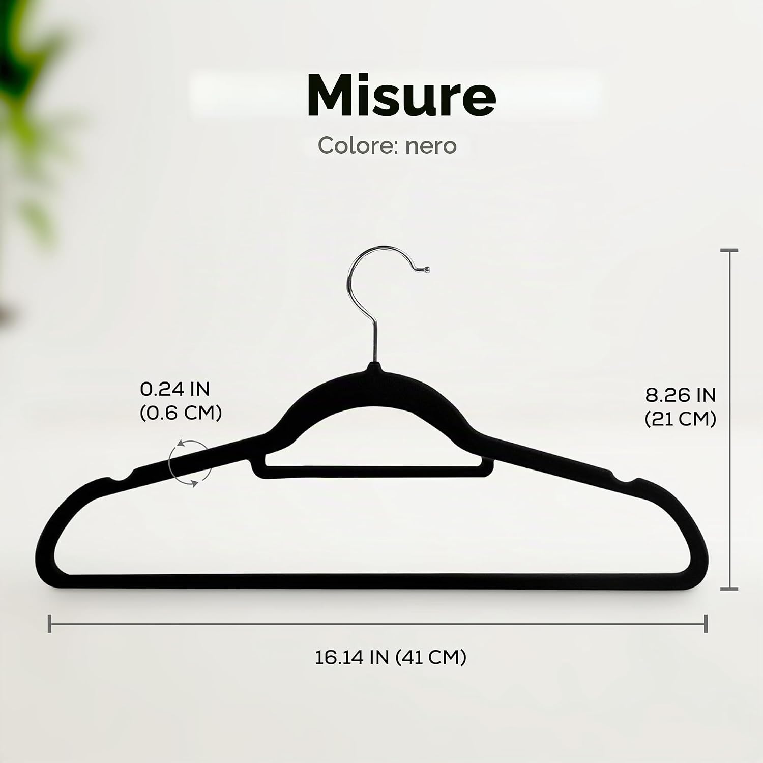 Detalle 2 de Utopia Home Grucce in Velluto Antiscivolo – Appendini resistenti, set da 50, Nero