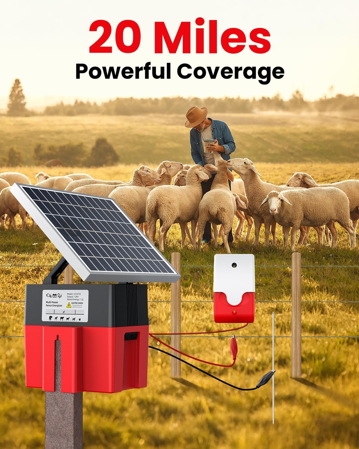 Detalle 2 de Epoify Solar Electric Fence Charger, 1.2J
