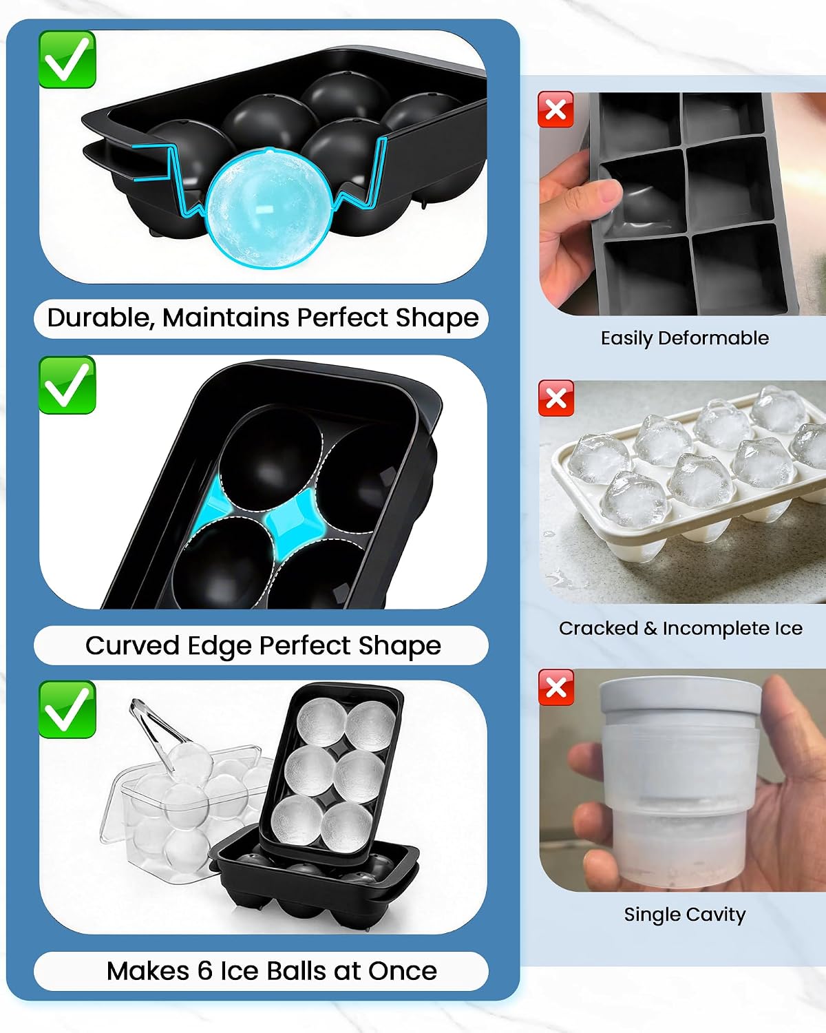 Thumbnail 6 de Cigorea Round Ice Cube Tray 1.93-Inch
